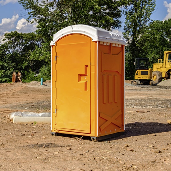 how often are the porta potties cleaned and serviced during a rental period in Liberty